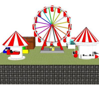 游乐园摩天轮SU模型下载_sketchup草图大师SKP模型