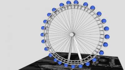 伦敦眼摩天轮SU模型下载_sketchup草图大师SKP模型