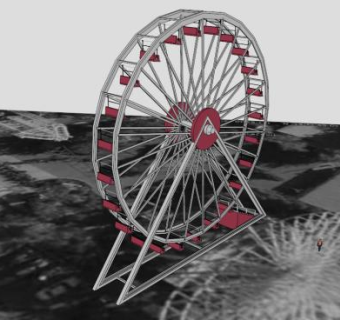 摩天大楼摩天轮SU模型下载_sketchup草图大师SKP模型