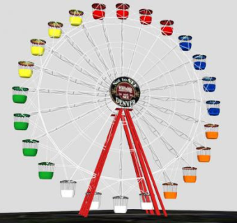 游乐园设备摩天轮SU模型下载_sketchup草图大师SKP模型