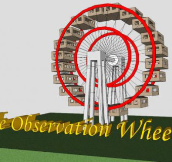 观景设备摩天轮SU模型下载_sketchup草图大师SKP模型