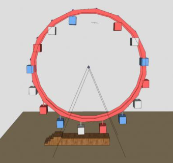 物理摩天轮设备SU模型下载_sketchup草图大师SKP模型