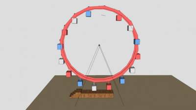 物理摩天轮设备SU模型下载_sketchup草图大师SKP模型