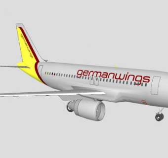 德国之翼客车A319客机SU模型下载_sketchup草图大师SKP模型