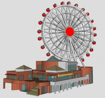 嘉年华公园摩天轮SU模型下载_sketchup草图大师SKP模型