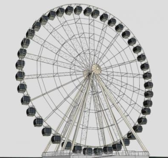 游乐园摩天轮设备SU模型下载_sketchup草图大师SKP模型