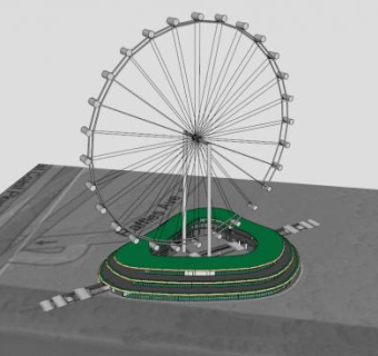 新加坡飞行器摩天轮SU模型下载_sketchup草图大师SKP模型