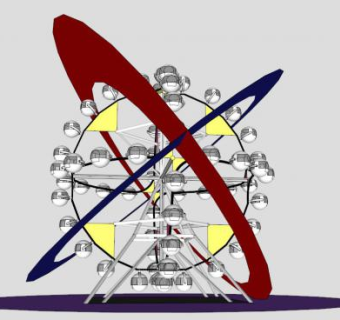 行星X版铁轮摩天轮SU模型下载_sketchup草图大师SKP模型