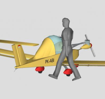 小型特技飞机SU模型下载_sketchup草图大师SKP模型