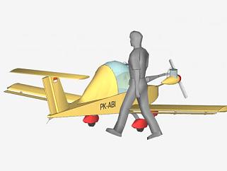 小型特技飞机SU模型下载_sketchup草图大师SKP模型