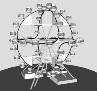 基本版摩天轮SU模型下载_sketchup草图大师SKP模型