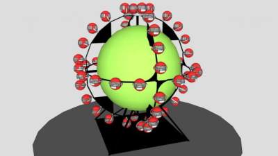 原子球版摩天轮SU模型下载_sketchup草图大师SKP模型