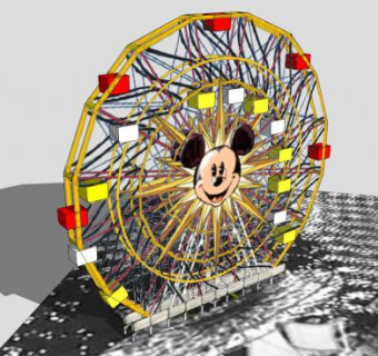 米奇摩天轮SU模型下载_sketchup草图大师SKP模型