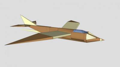 喷气式后掠翼飞机SU模型下载_sketchup草图大师SKP模型