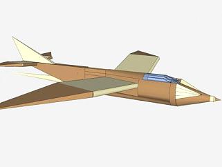 喷气式后掠翼飞机SU模型下载_sketchup草图大师SKP模型