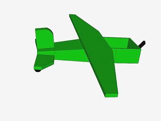 绿色简易飞机SU模型下载_sketchup草图大师SKP模型