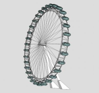 伦敦设备摩天轮SU模型下载_sketchup草图大师SKP模型