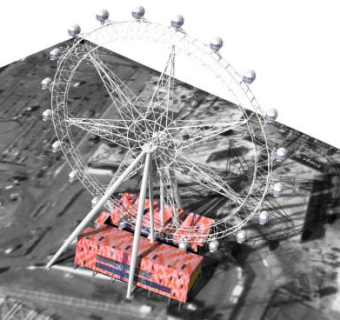 观测轮摩天轮SU模型下载_sketchup草图大师SKP模型