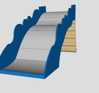 游乐蓝色滑梯SU模型下载_sketchup草图大师SKP模型