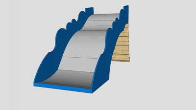 游乐蓝色滑梯SU模型下载_sketchup草图大师SKP模型