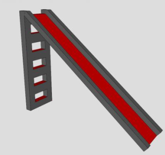 红灰色滑梯SU模型下载_sketchup草图大师SKP模型