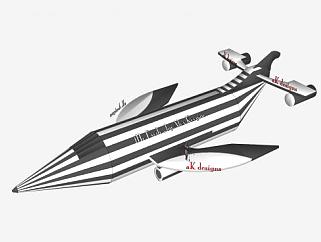 后掠翼喷气飞机SU模型下载_sketchup草图大师SKP模型