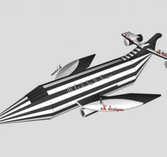 后掠翼喷气飞机SU模型下载_sketchup草图大师SKP模型