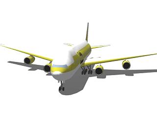 马蒂航空A380客机SU模型下载_sketchup草图大师SKP模型