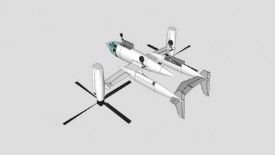 XV-15倾转旋翼机SU模型下载_sketchup草图大师SKP模型