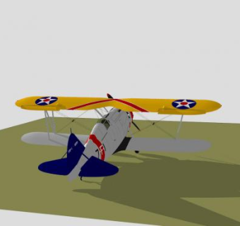 格鲁曼F3F-1飞机SU模型下载_sketchup草图大师SKP模型