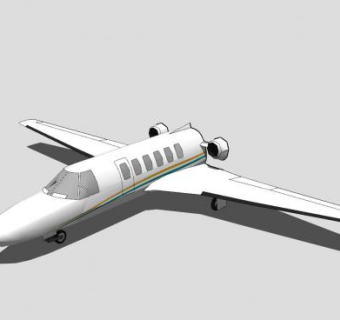 赛斯纳喷气式飞机SU模型下载_sketchup草图大师SKP模型