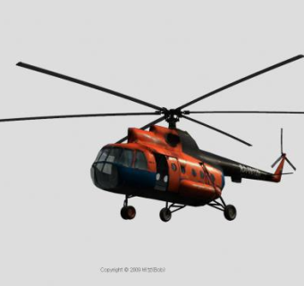 俄罗斯MI8直升机SU模型下载_sketchup草图大师SKP模型