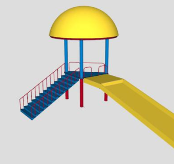 儿童游乐滑梯SU模型下载_sketchup草图大师SKP模型