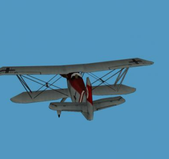 德国He-51双翼飞机SU模型下载_sketchup草图大师SKP模型