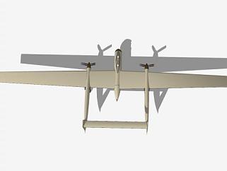 双螺旋固翼飞机SU模型下载_sketchup草图大师SKP模型