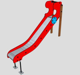 儿童游乐红色滑梯SU模型下载_sketchup草图大师SKP模型