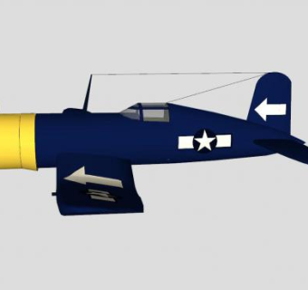 “海盗船”螺旋桨飞机SU模型下载_sketchup草图大师SKP模型