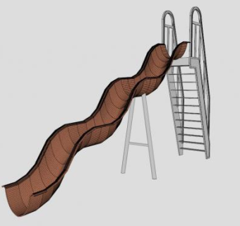 崎岖不平滑梯SU模型下载_sketchup草图大师SKP模型