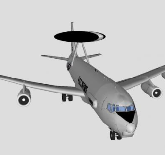美国E-3空中预警机SU模型下载_sketchup草图大师SKP模型