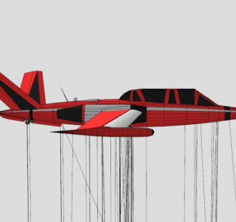 红色CM170教练机SU模型下载_sketchup草图大师SKP模型