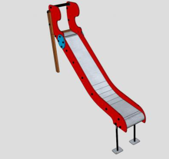 路堤滑坡红色滑梯SU模型下载_sketchup草图大师SKP模型