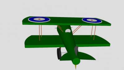 骆驼双翼机SU模型下载_sketchup草图大师SKP模型