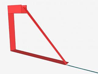 红色滑梯水滑道SU模型下载_sketchup草图大师SKP模型