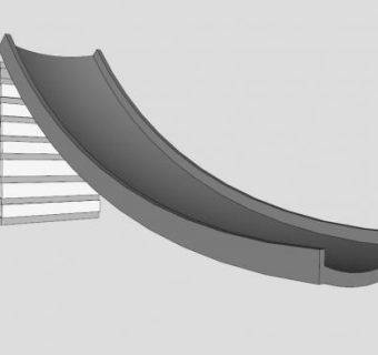 弧形儿童操场上滑梯SU模型下载_sketchup草图大师SKP模型