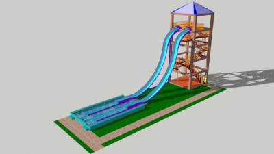 儿童水滑道SU模型下载_sketchup草图大师SKP模型