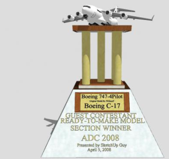 波音747客机竞赛SU模型下载_sketchup草图大师SKP模型