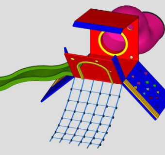 儿童滑梯操场设备SU模型下载_sketchup草图大师SKP模型