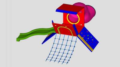 儿童滑梯操场设备SU模型下载_sketchup草图大师SKP模型