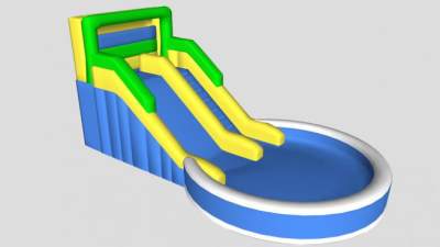 游乐充气滑梯SU模型下载_sketchup草图大师SKP模型