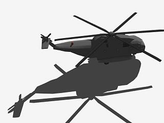 MH-53J<em>直升机</em>SU模型下载_sketchup草图大师SKP模型